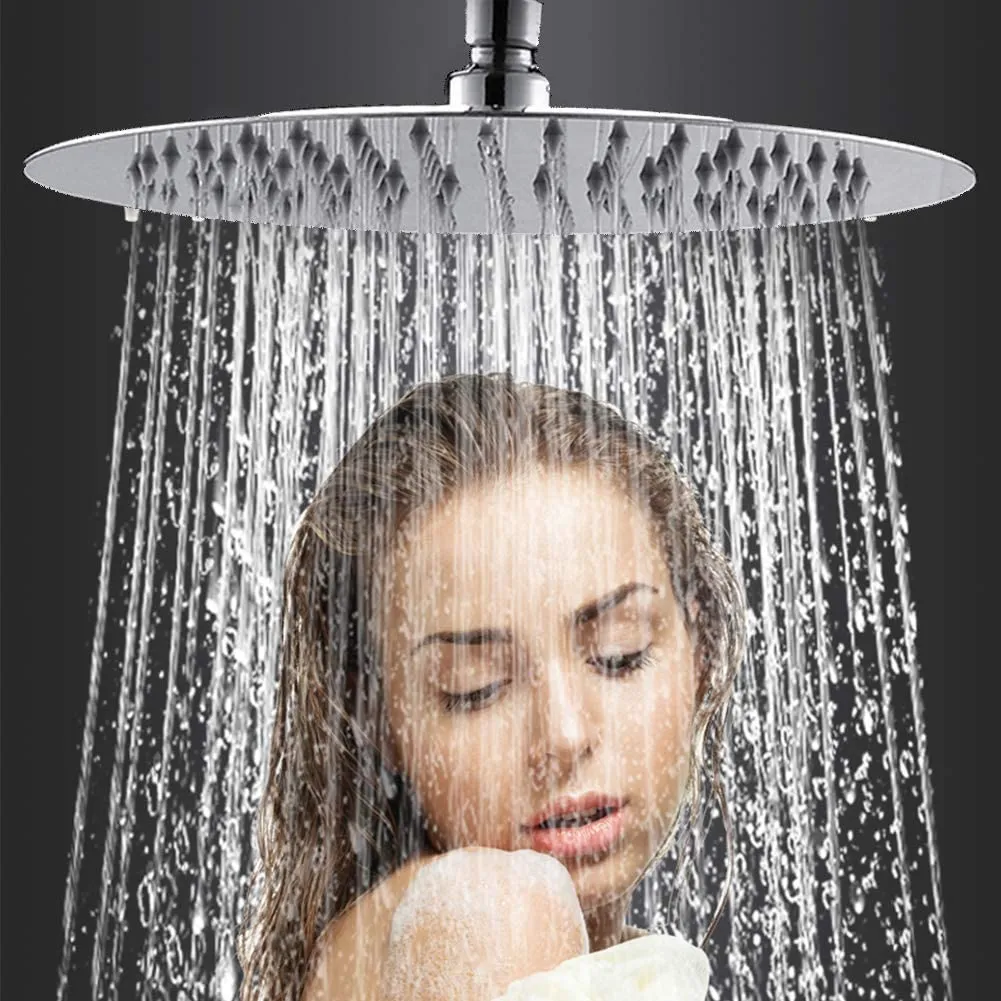 Soffione doccia a pioggia quadrato in acciaio inossidabile da 46810 pollici Soffione doccia a pioggia cromato ad alta pressione Chuveiro Rubinetto per vasca da bagno