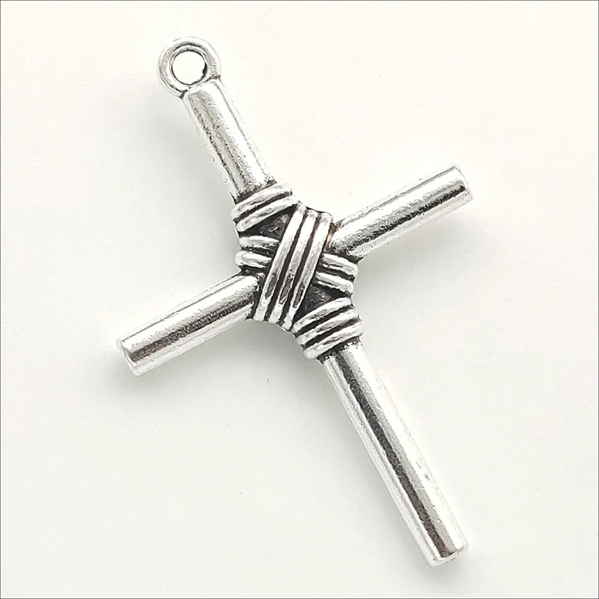 Lote 20 pcs Big Cross Tibetan Silver Charms Pingentes Para Jóias Fazendo Brinco Colar Pulseira Chaveiro Acessórios 49 * 32mm DH0575