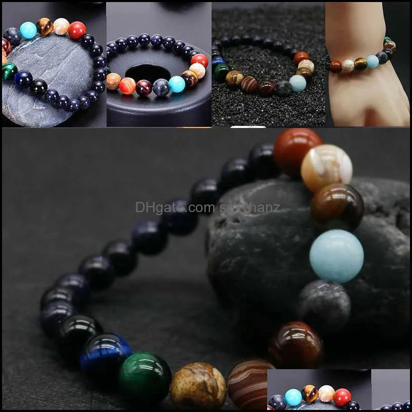 2020 Eight Planets Bead Bracelet Men Stone Universe Yoga Solar Chakra Bracelet for Women Men Jewelry Gifts Drop Shipping1