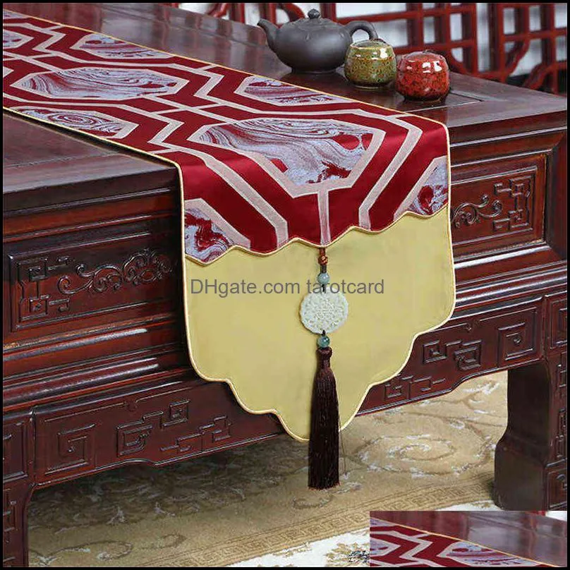 Proud Rose Chinese Simple Table Runner Tea Tablecloth TV Cabinet Covering Cloth Shoe Cabinet Bed Table Runners Modern 220107