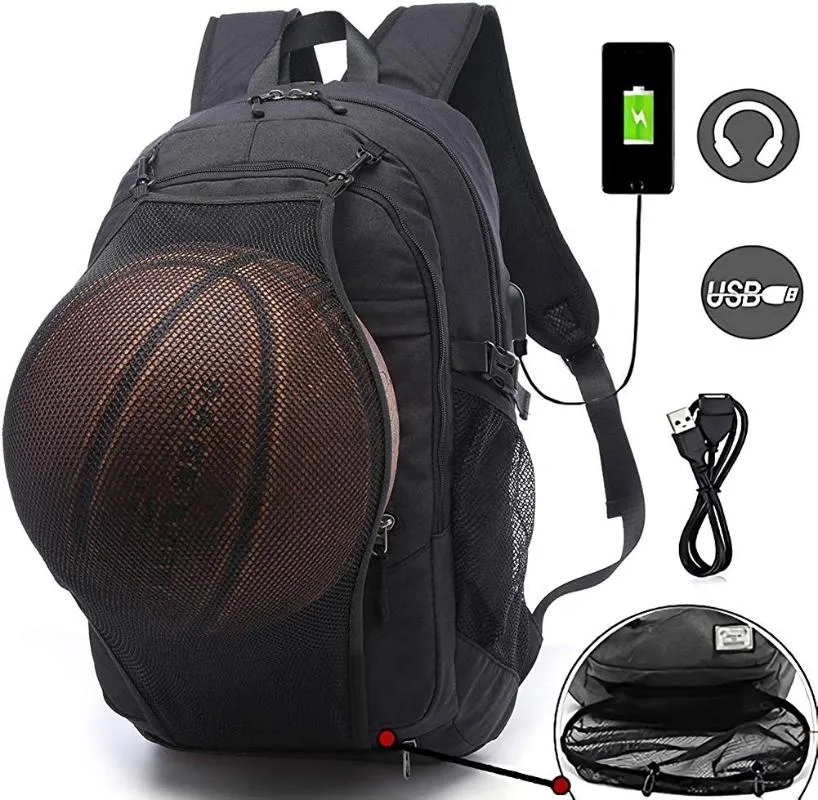 Rucksack TUGUAN Marke Basketball-Rucksäcke mit USB-Ladegerät Schultasche Pro Sport Wasserdicht Ultra-große Kapazität