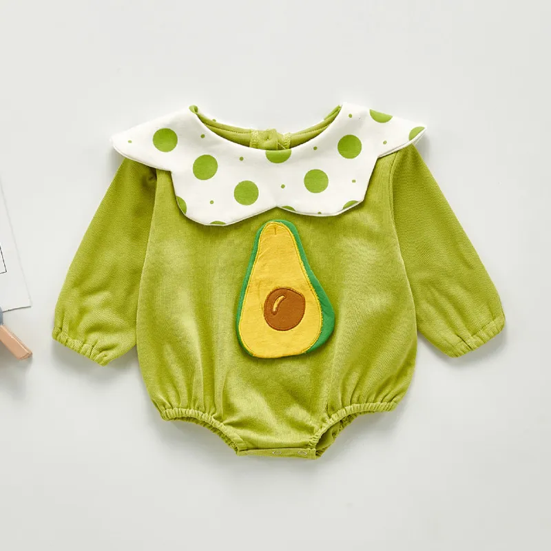秋の赤ちゃんガールズロンパース幼児子供子供素敵な密猟卵プリントジャンプスーツ生まれた服210515