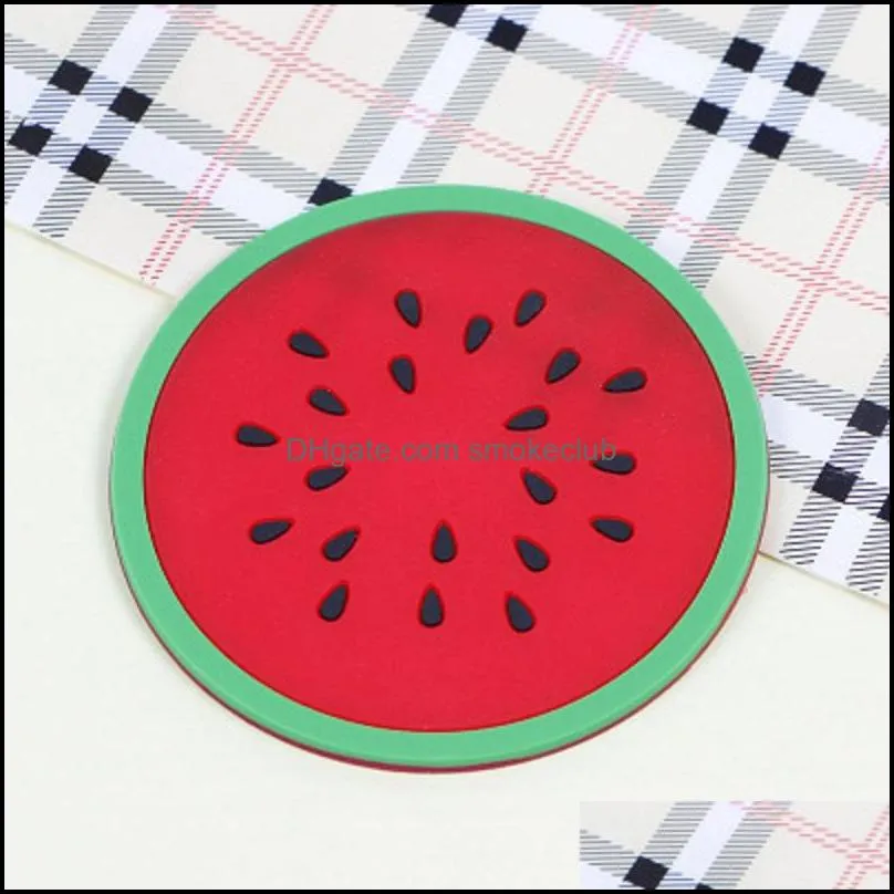 Kitchen Gadgets Silicone Cup mat Coaster Creative Fruit Style Heat Resistant Placemat Cute Drink Table bar Accessories