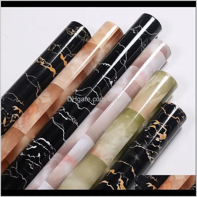 Marble Self Adhesive Wallpaper Waterproof And Oil Proof Sticker Roll Desktop Living Room Bathroom Kitchen Wall Home Decoration