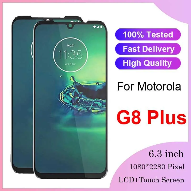 Motorola Moto G8 Power Lite LCD Display + Touch Screen Digitizer With Frame – 6.5", Black, For XT2055-2
