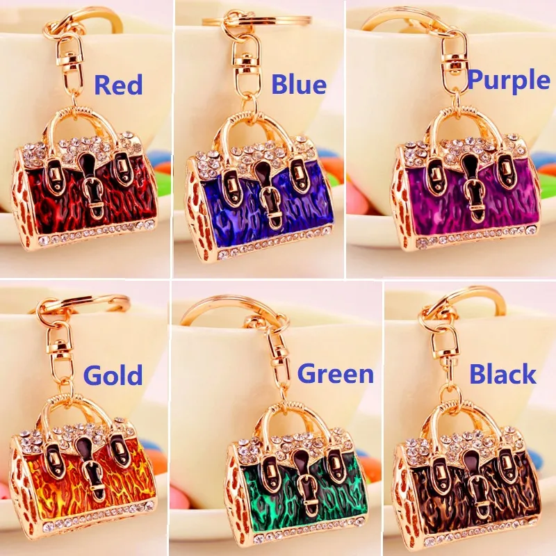 Moda mulher Bolsa Keychain Metal Chaveiro Rhinestone Cristal Bolsa Chaveiro Gift Keyring