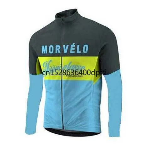 2021 Morvelo Retro Mäns Cykling Jersey Långärmad Jersey Roap Ciclismo Cykling Kläder Bike Cykel Jersey Cycle Kläder H1020