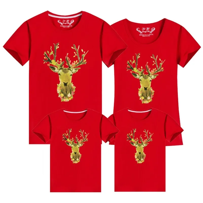 Jahr Weihnachten T-Shirt Look Hirsch Mama und ich Kleidung passende Familienkleidung Mutter Tochter Vater Baby 210417