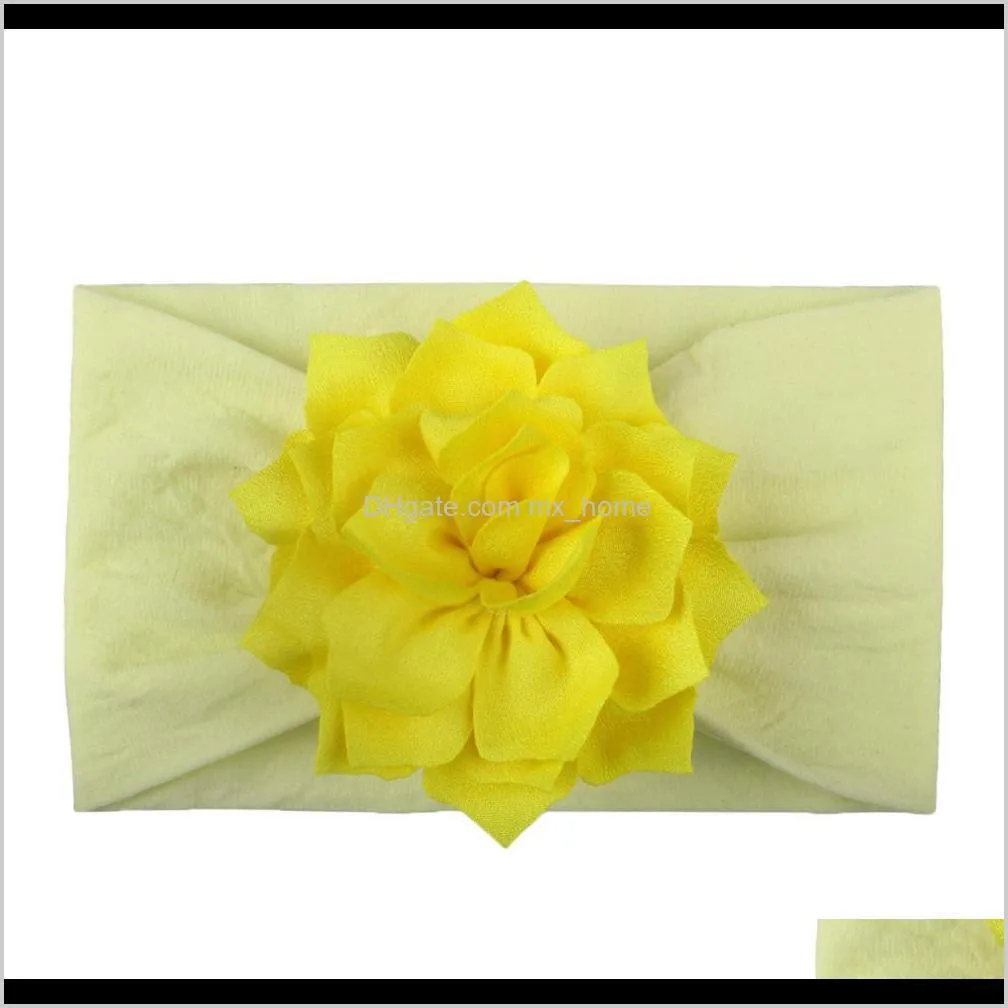 ins baby hair accessories super soft nylon lotus flower children jewelry lovely princess hair band