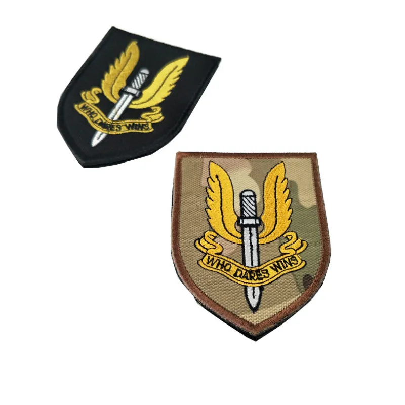 SAS Tático Gancho Militar e Loop Fastener Patches Tecido Armão Bordado Inglaterra Força Aérea Regimento Adesivos Bolsa De Pano Fã Camuflagem Bóton