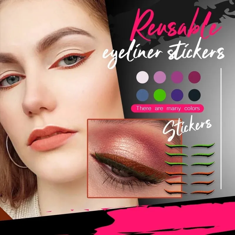 6/12 adet Göz Kapağı Çizgi Çubuk Kullanımlık Eyeliner Çıkartmalar Kedi Gözler Kanat-Ucu Sticker Kiti Tembel Kişi Göz Kalemi Makyaj