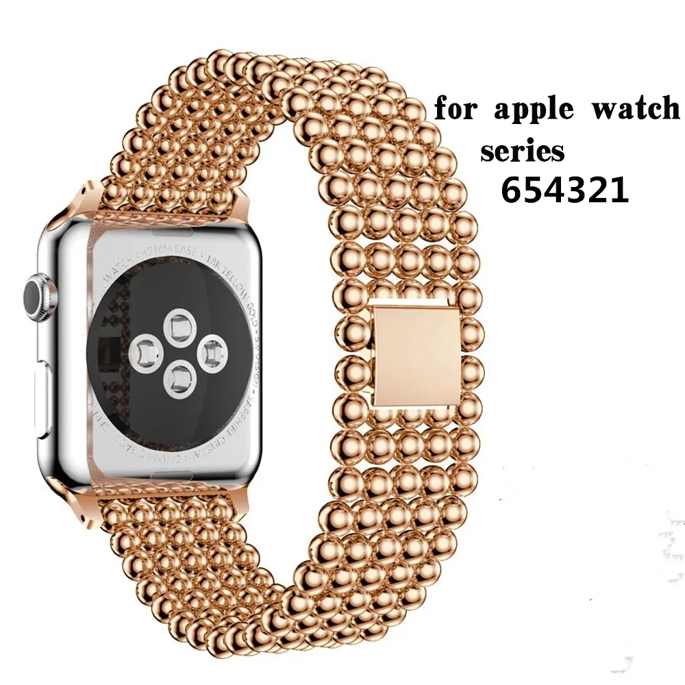 Stainless Steel strap For Apple Watch Ultra 49mm Band 41mm 45mm 40mm 44mm 38mm 42mm 5 Beads Style Metal belt Bracelet iWatch series 8 7 5 3 4 se 6 bands