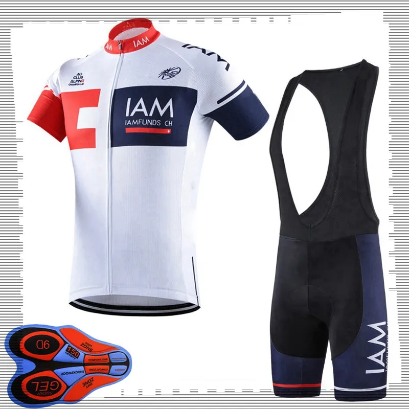 Équipe professionnelle IAM Cyclisme Jersey à manches courtes (Bib) Shorts Ensembles Hommes Été Respirant Vêtements de vélo de route VTT Tenues de vélo Uniforme de sport Y21041514