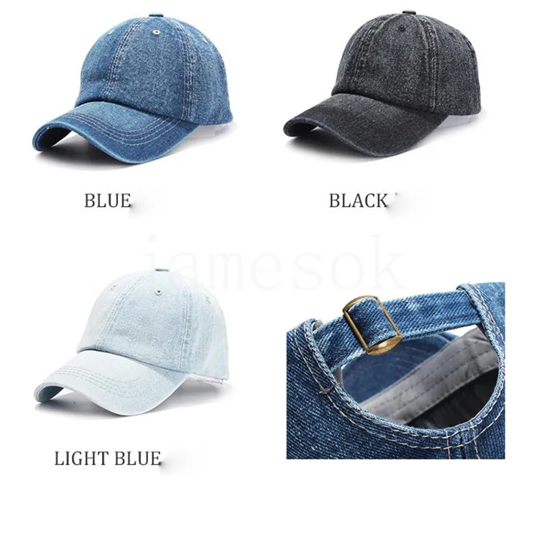 Bonés de beisebol de brim verão meninos meninas para crianças sólido chapéu de cowboy snapback pai boné beiral curvo DB818