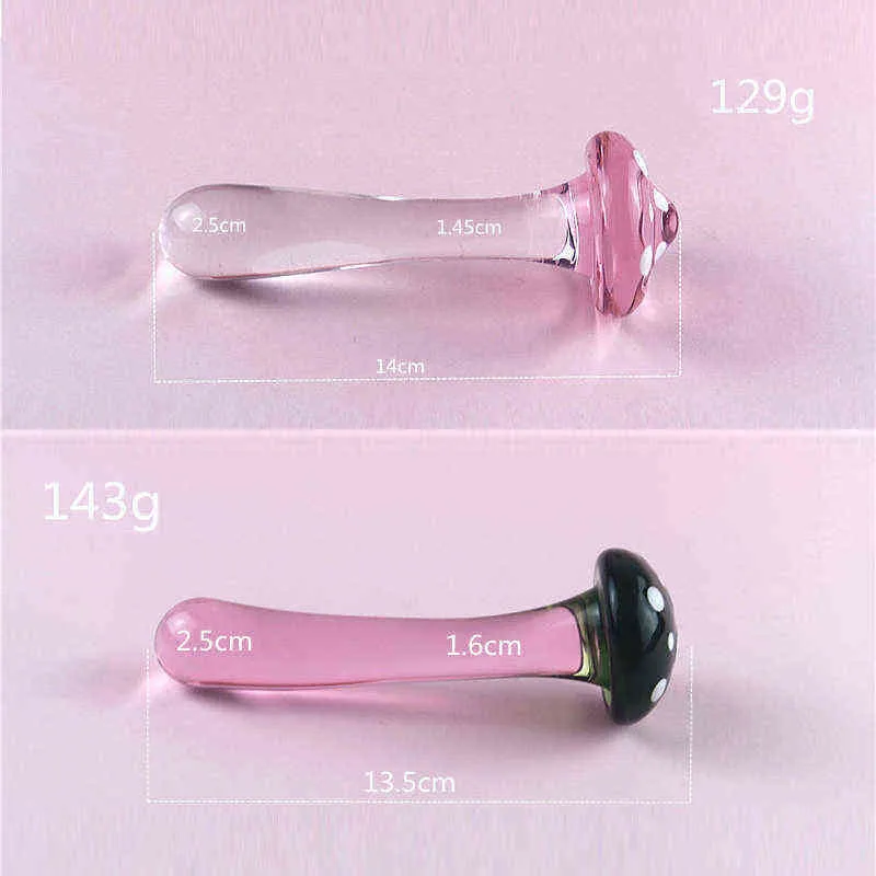 NXY Sex Anale Speelgoed Crystal Mushroom Penis Glas Mannen G-spot Butt Plug Kralen Masturbatie Erotische Expander Volwassenen Producten 1202