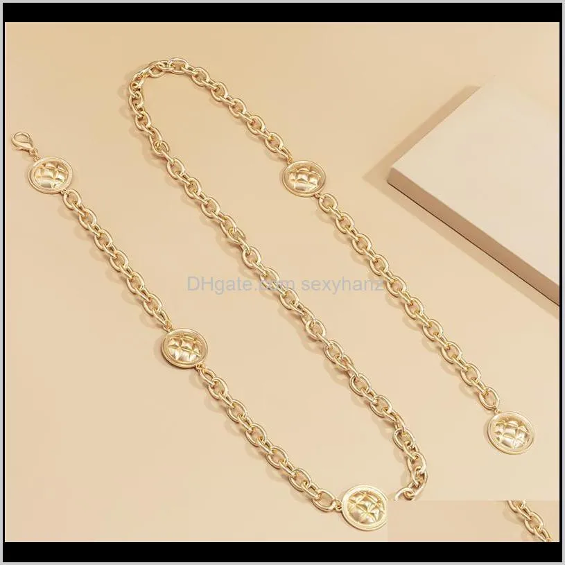 retro hollow long yoga body chain relief alloy round brand single waist for women trousers dress gold tassel belly link jewelry