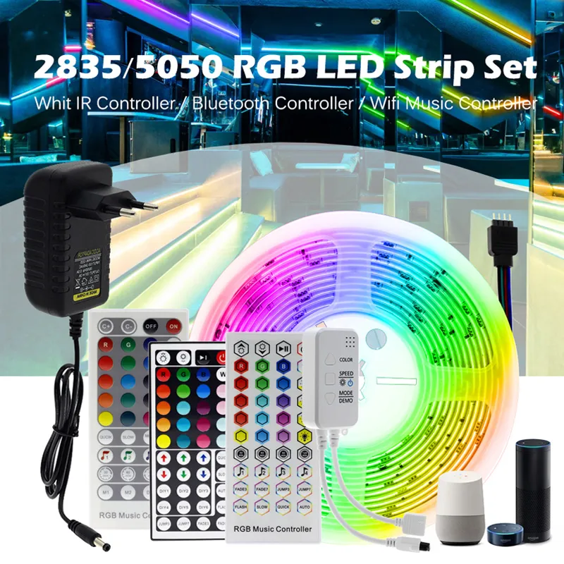 LED قطاع ضوء RGB 5M 10 متر 20 متر tuya الذكية rgb اللون للتغيير مرنة الصمام الخفيفة بلوتوث التحكم الموسيقى RGB الصمام الشريط