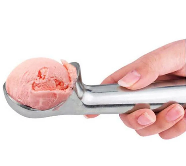 Aluminium Alloy Ice Cream Spoon Creativity Spoons Tools Fruit Watermelon Scoop Black Silver Colors Dipper Handle Nonstick Anti Freeze Non Stick WMQ1364
