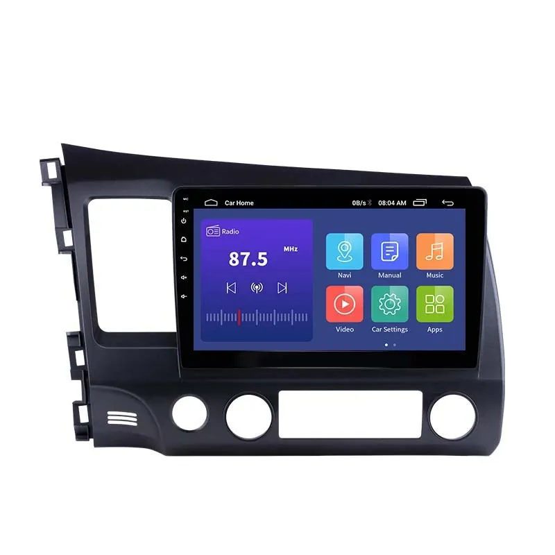 10.1 inch 2Din Android Auto DVD Radio 8-Core Player HD 1024 * 600 Tochscreen GPS Multimedia voor 2006-2011 Honda Civic