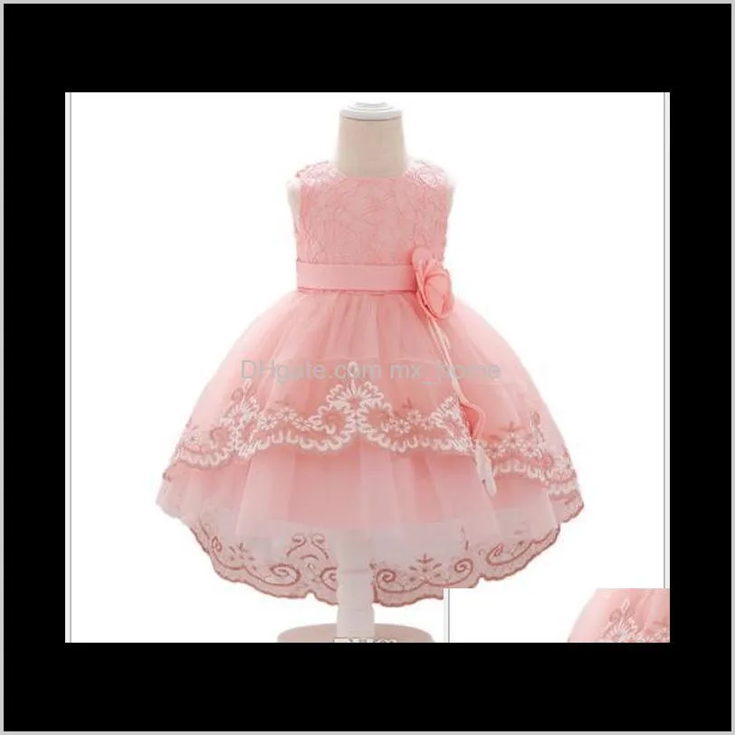 new best selling wedding dress for infants and children girl`s tail one year old baby baptism children`s dress skirt