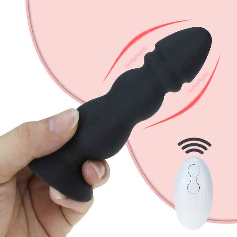 NXY Anal Plug Siliconen Anaal Met Zuignap Dildo Mannelijke Prostaat Massager Afstandsbediening Fesses Femelle G-spot Stimulateur Sex Toy1215