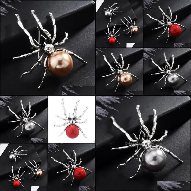 Pins, Brooches Japan And South Korea Imitation Pearl Spider Brooch Female 2021 Fashion Animal Clothing Accessories