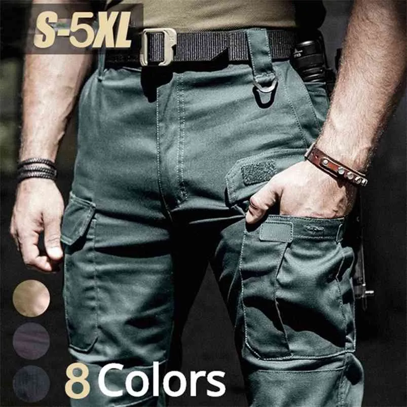 Pantaloni cargo tattici Uomo Estate Casual Classic Jogging Pantaloni militari militari Trekking Slim Quick Dry Taglia 5XL Fondo maschile 210715