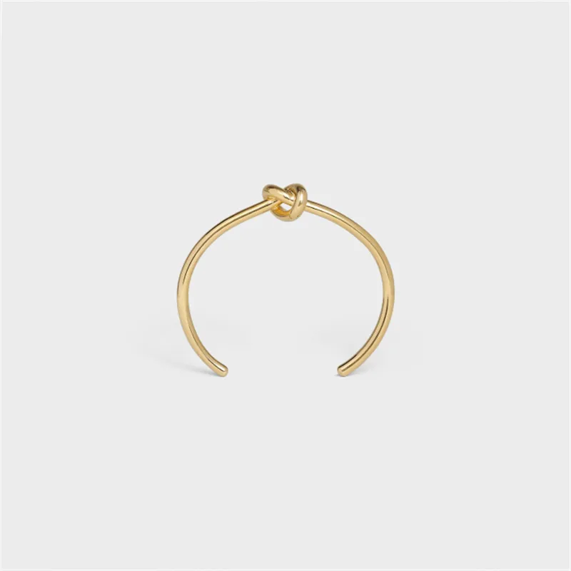 Hoge kwaliteit messing armband mannen vrouwen stropdas armbanden manchet voor vrouwen sieraden eenvoudige mode creatieve staaldraad rose zilver gouden armband charme armbanden ontwerper