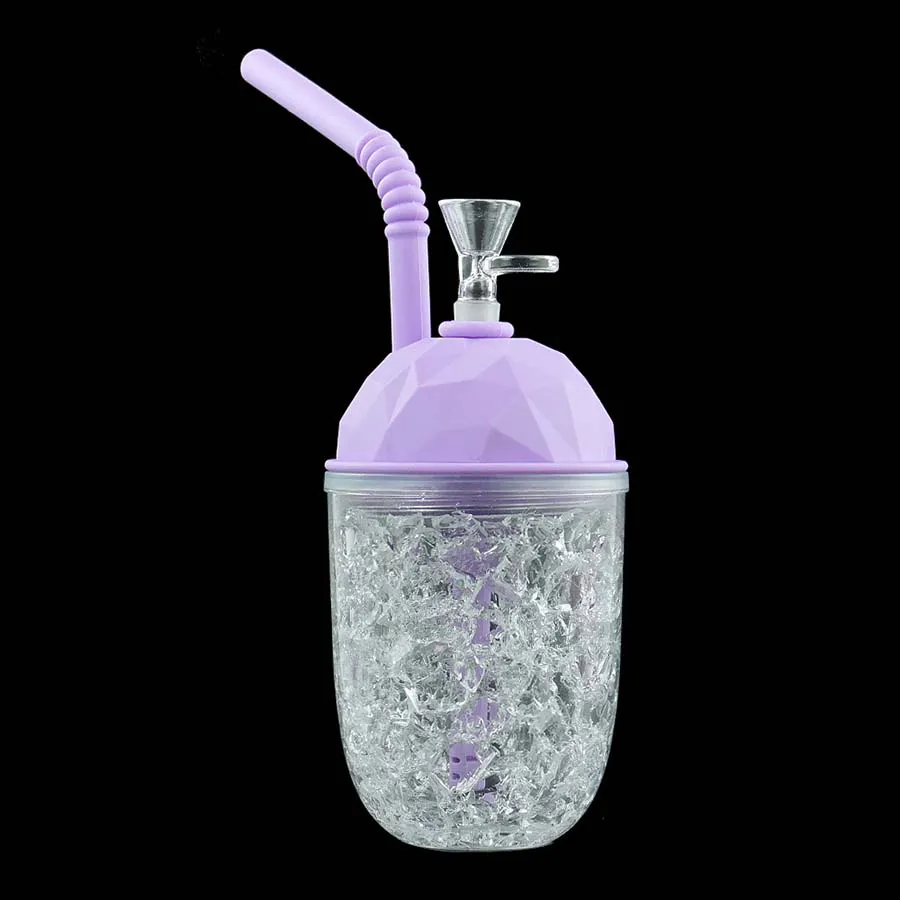 Tuyau d'eau de silicone Tuyaux de fumer Tuyaux en plastique Bongs Bubblers ronds Coupe de refroidissement Freeze