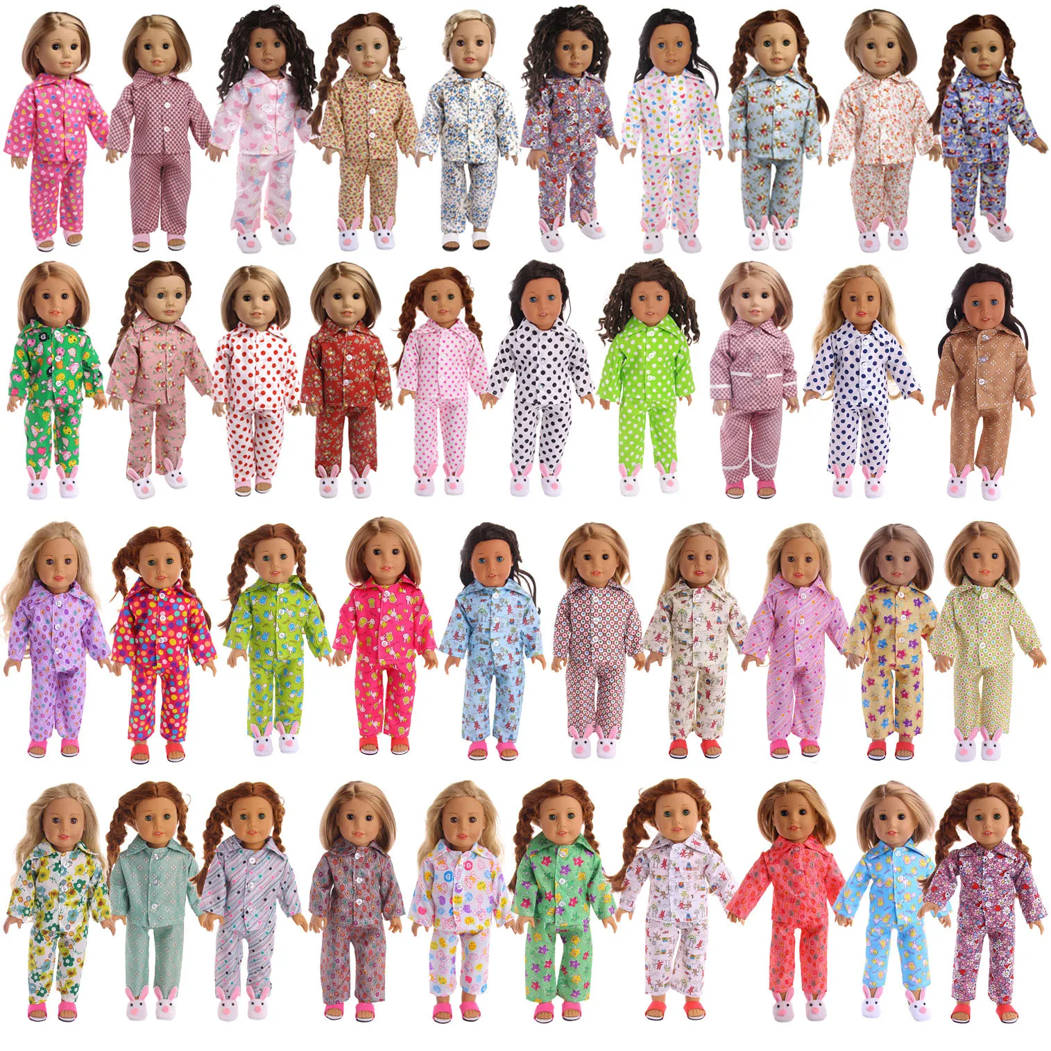 Mix Match Doll Pajamas Set 18 inch Doll Clothes, Fun Kids Gifts Shop  Now!