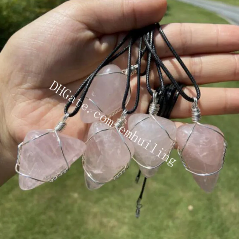 Double Terminated Rose Quartz Point Pendant – Buddha Blossom Jewels