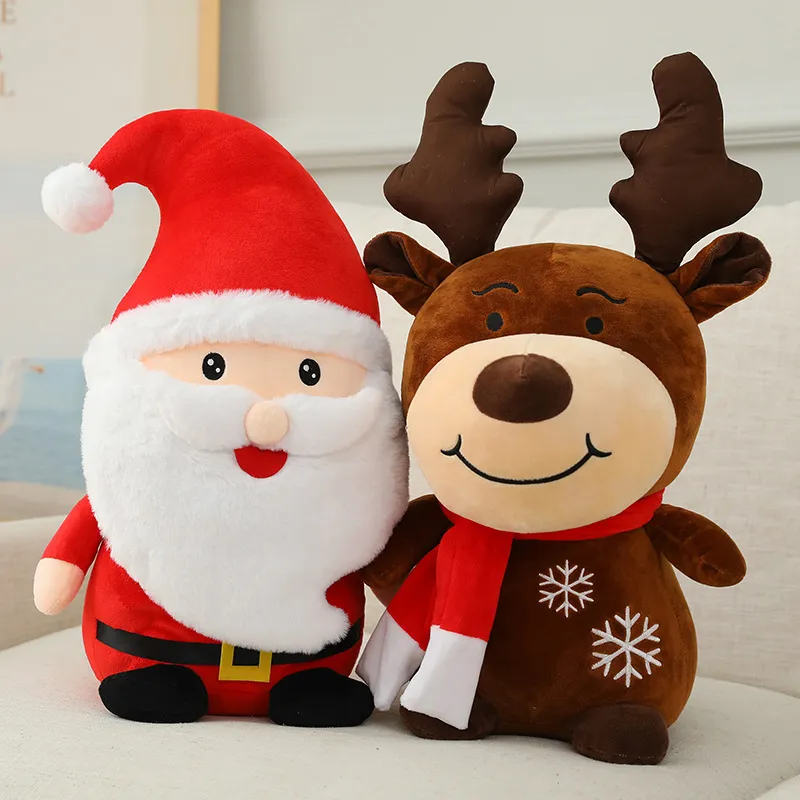 22cm Creative Santa Elk Plush Toy Anime Plushie Monomi Stuffed Animals Doll Birthday Gifts for Children