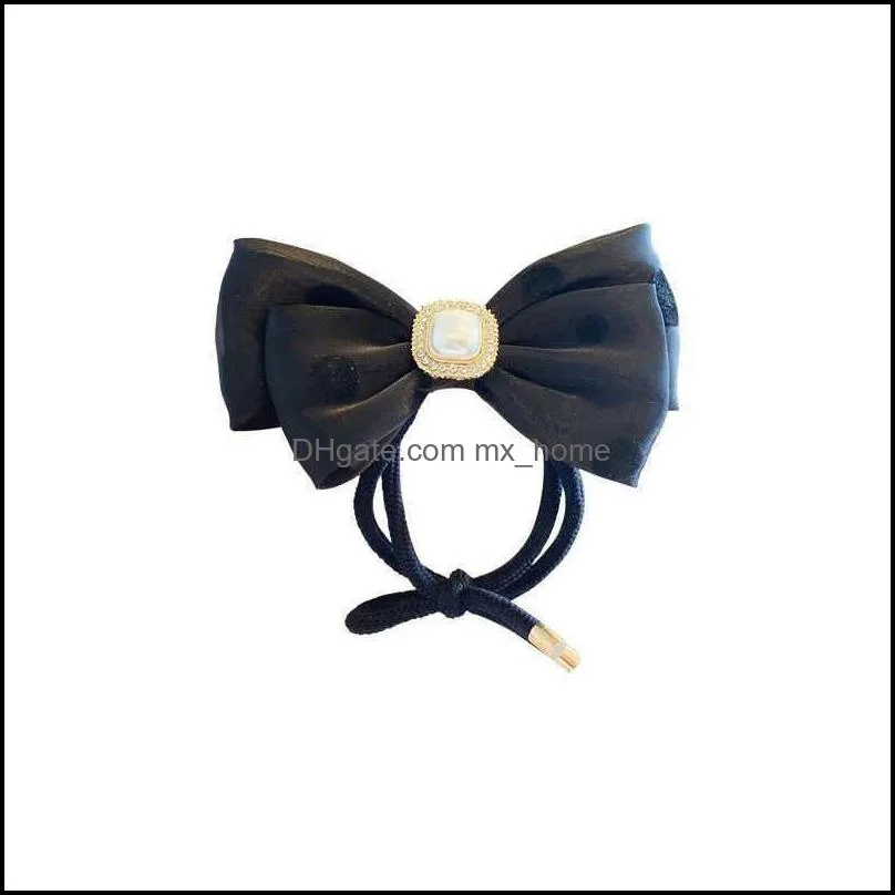 Hair Accessories Sweet Temperament Bow Circle Simple Elegant Pearl Rope Headdress