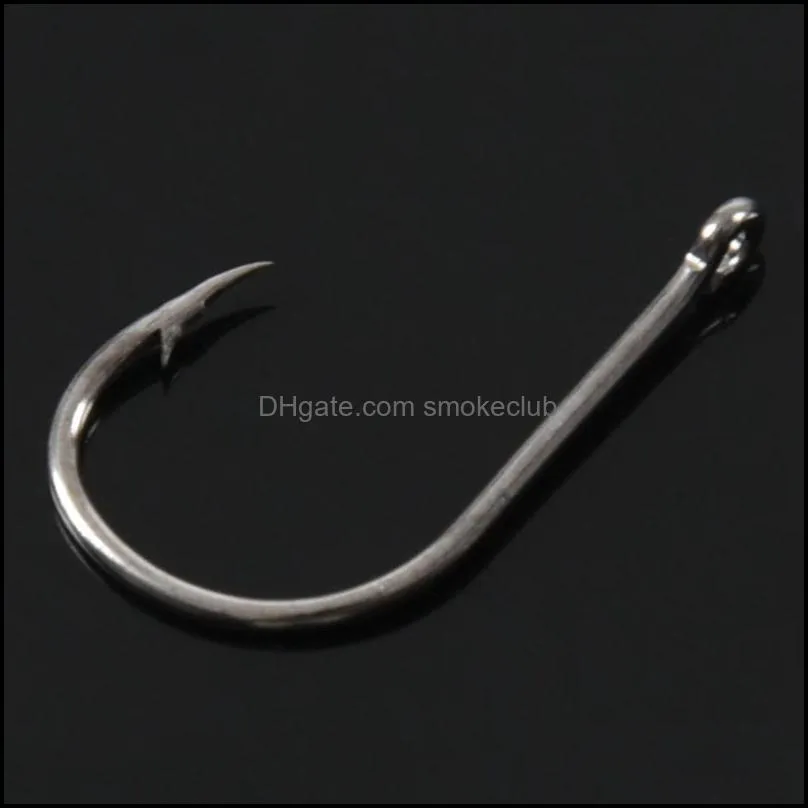 Fishing Accessories 500pcs Fish Jig Hooks With Hole Tackle Box 10 Sizes Carbon Steel