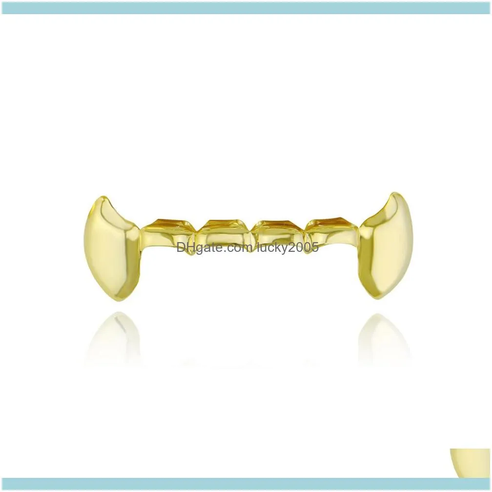 cheap sale single vampire fangs canines and gold braces teeth grills party teeth accoessories