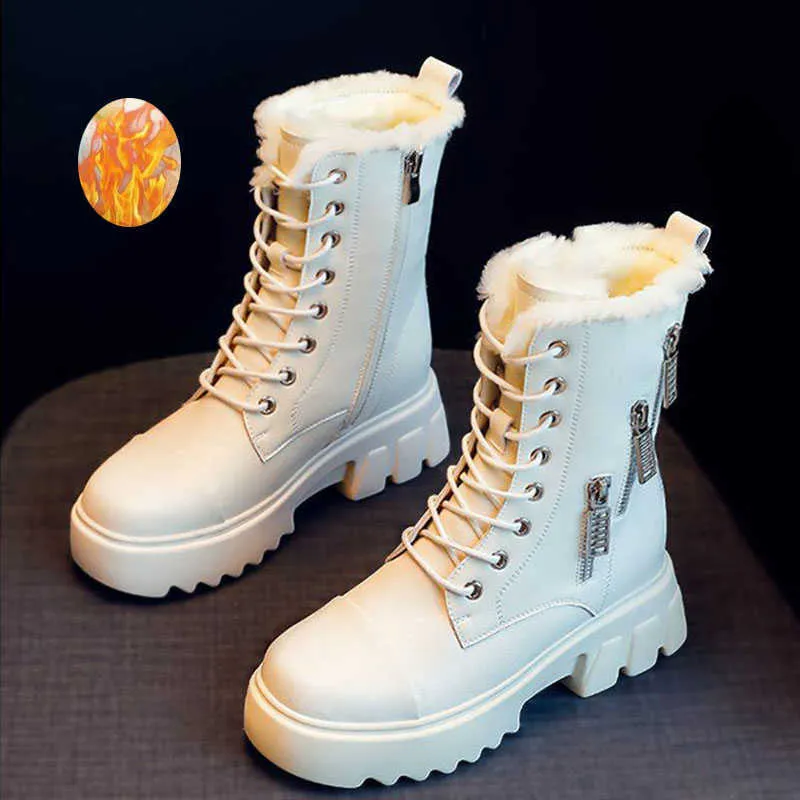 Nouvelles bottes de neige pour femmes, chaussures amincissantes en coton pour étudiantes, semelles épaisses, antidérapantes et imperméables, intérieur en velours, Y1018