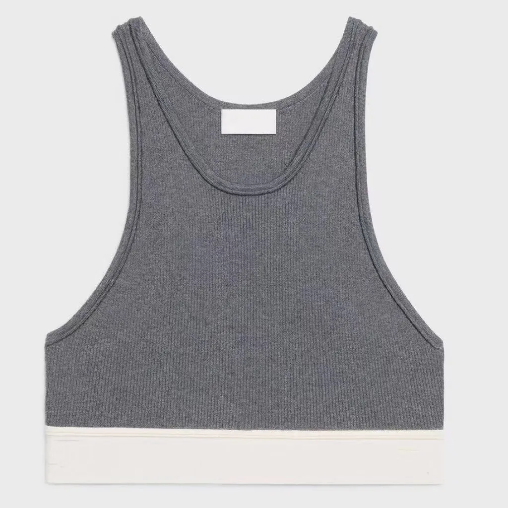 Kvinnliga designerkläder tankar caims t shirt grå röd rand sommar fit toppar femme träningsduits yoga skörd topp träning tankar för kvinna sexig utkläder trendig tee kort ärm