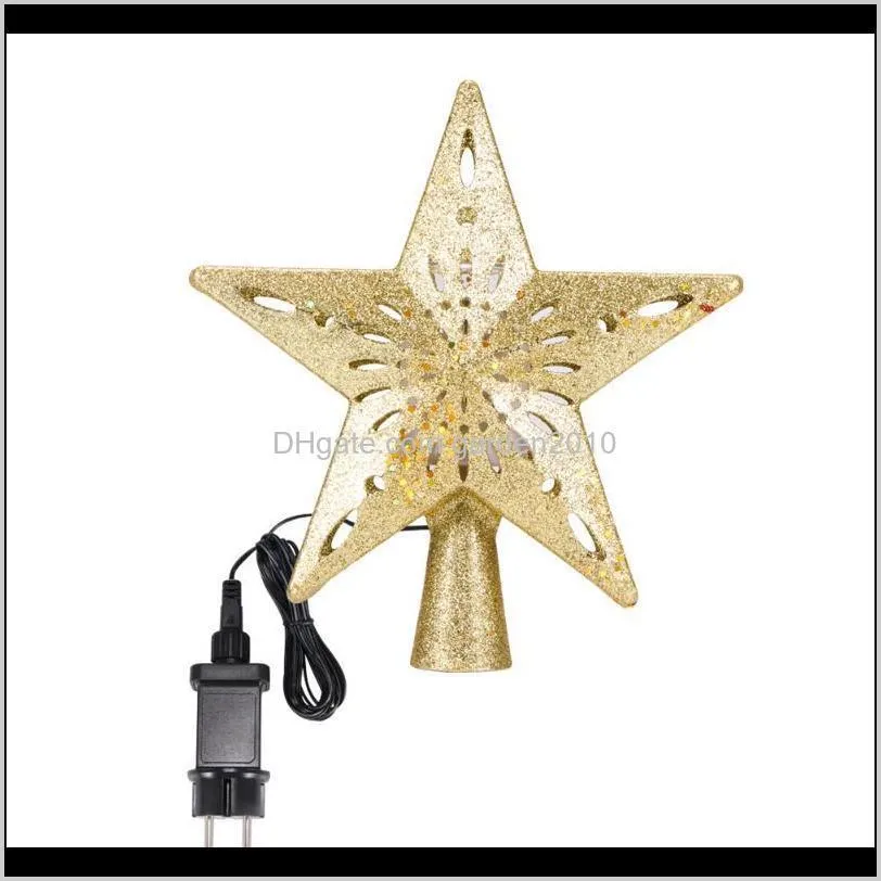 christmas tree top light star shape adjustable led snowstorm snowman stripe rgb laser projector lights christmas tree ornament1