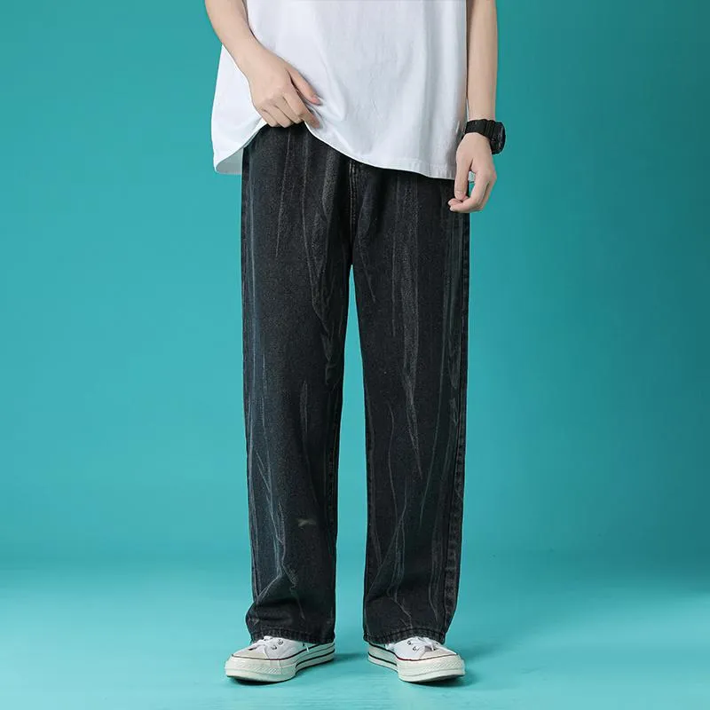 Jeans pour hommes coréen large jambe mode rétro décontracté baggy hommes streetwear lâche hip-hop droit denim pantalon hommes s-2xl300m