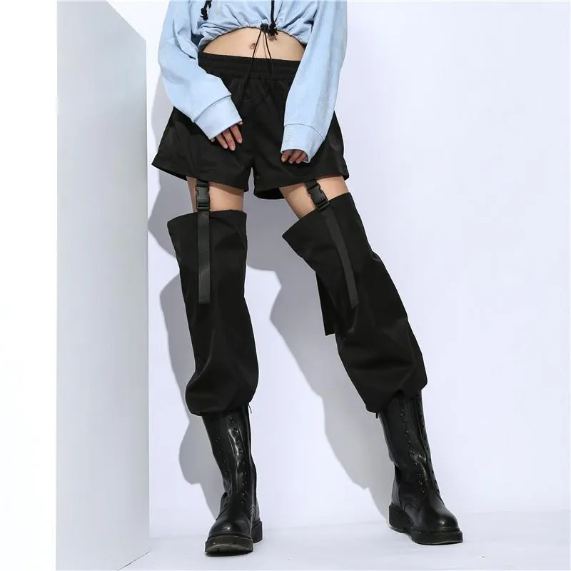 Outdoor Pants Hip Hop High Waist Cargo Women Joggers Street Style Trousers Buckle Track Adjustable Hollow Out Pantalon 2021