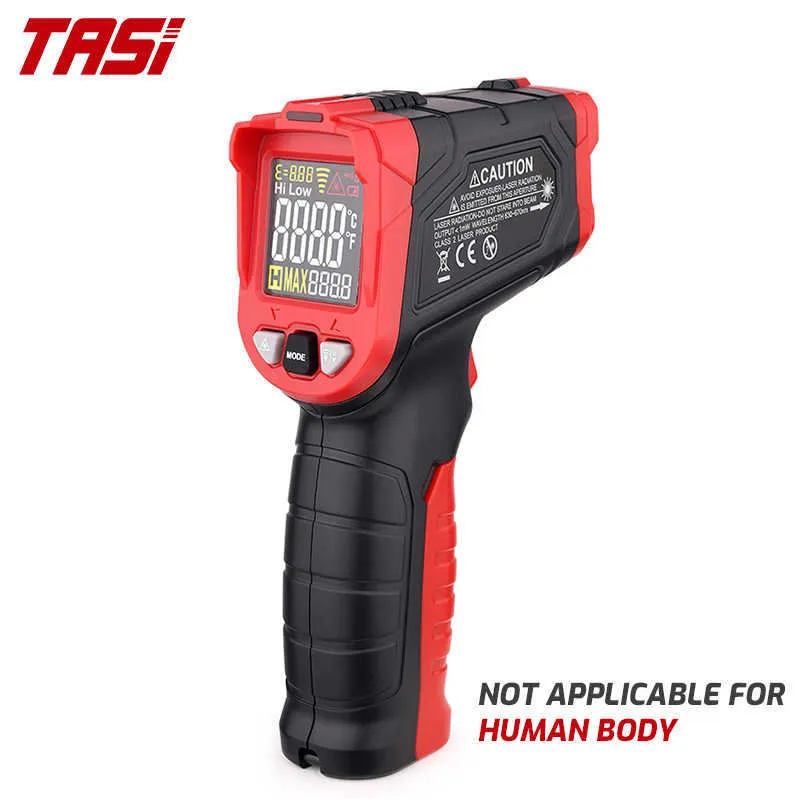 TASI TA601A/B/C Termometro digitale a infrarossi Misuratore di temperatura di posizionamento laser VA LCD a colori Allarme luminoso Termometro senza contatto 210719