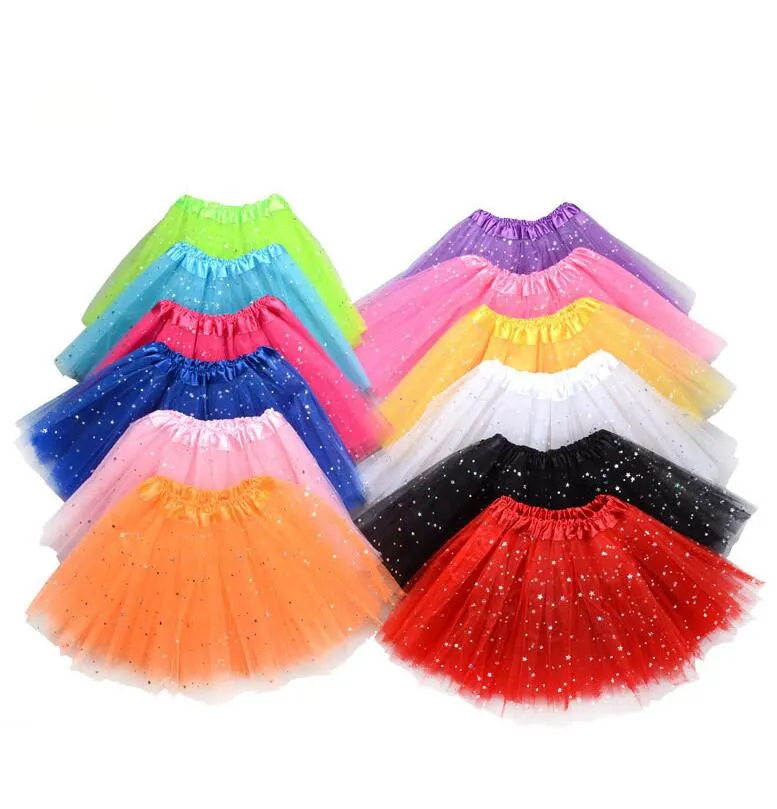 Sequins tutu klänningar barn kläder baby tjejer dans ballett kjol tulle pettiskirt fluffy prinsessa fancy party kjolar kostym dancewear ll556