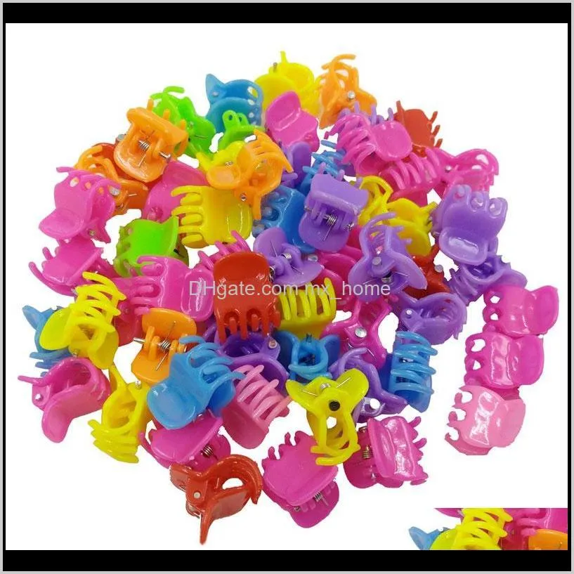 100pcs/lots mixed colors children girl boutique mini heart paw butterfly shape hair clips cute barrettes hair accessories 