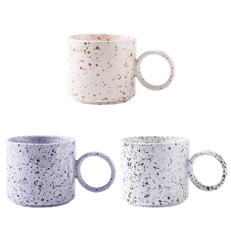 Mugs Nordic Modern Grindstone Speckled Ceramic Mug Minimalist Household Coffee Cup Home Office Decorative Milk Drinkware N03 21