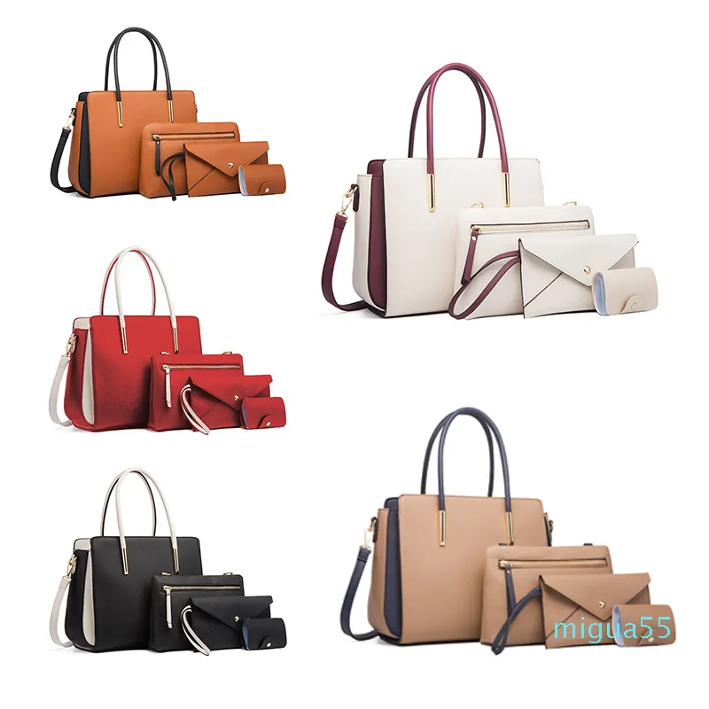 handbags European and American color matching handbag single-shoulder messenger letter three-piece suit ladies big bags