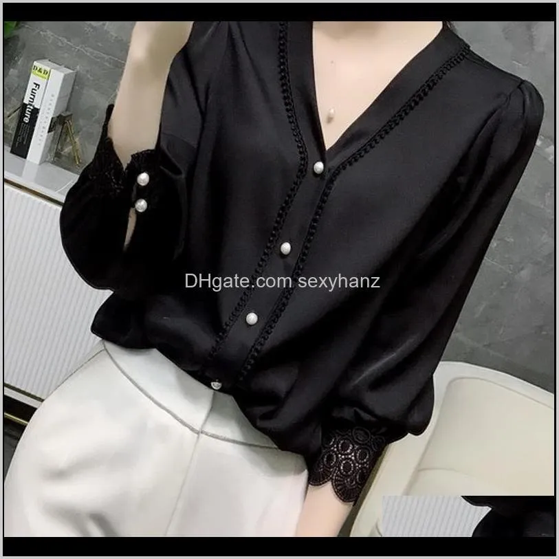 fashion womens tops and blouses plus size chiffon blouse shirt v neck office blouse long sleeve women button up shirts blusas