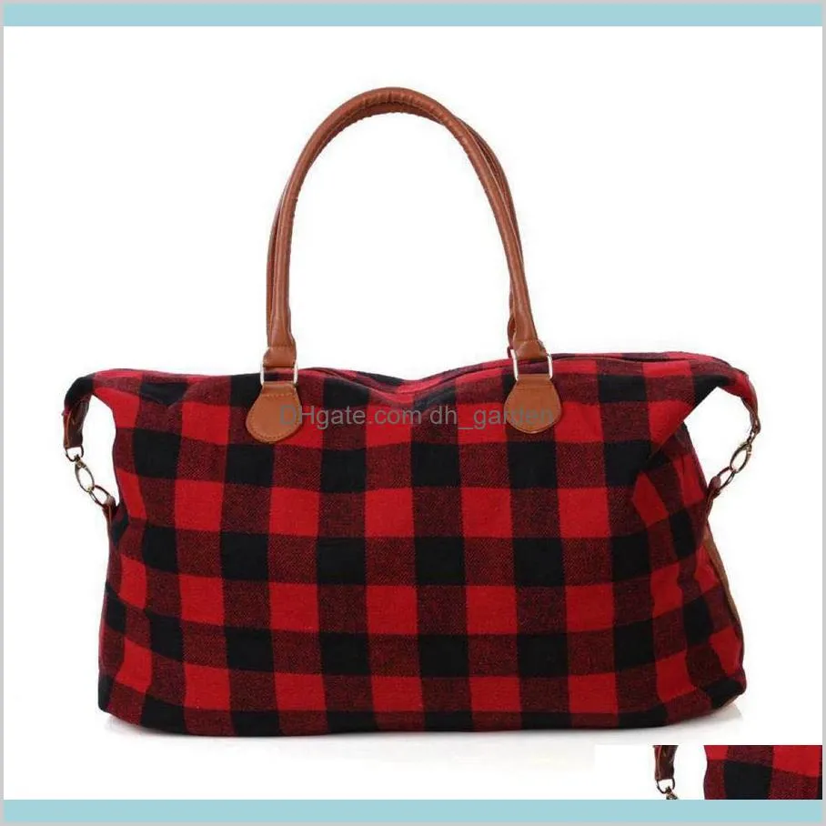 Check Handbag Red Black Plaid Bags