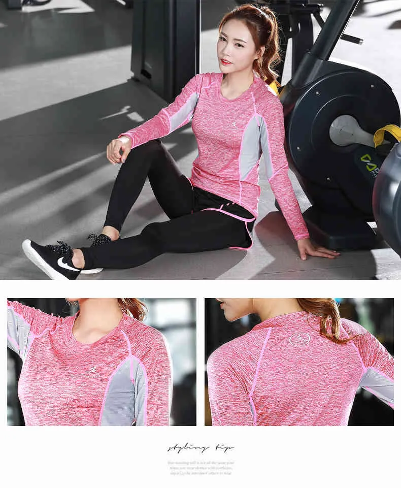 New Korean Fitness Clothes Womens Long Sleeve T Shirt Fast Drying