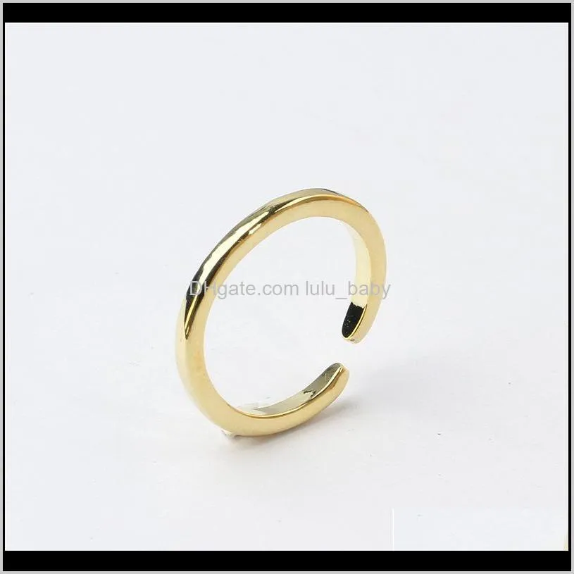 6pcs gold plated color protection foot index finger tail ring opening adjustable ring set