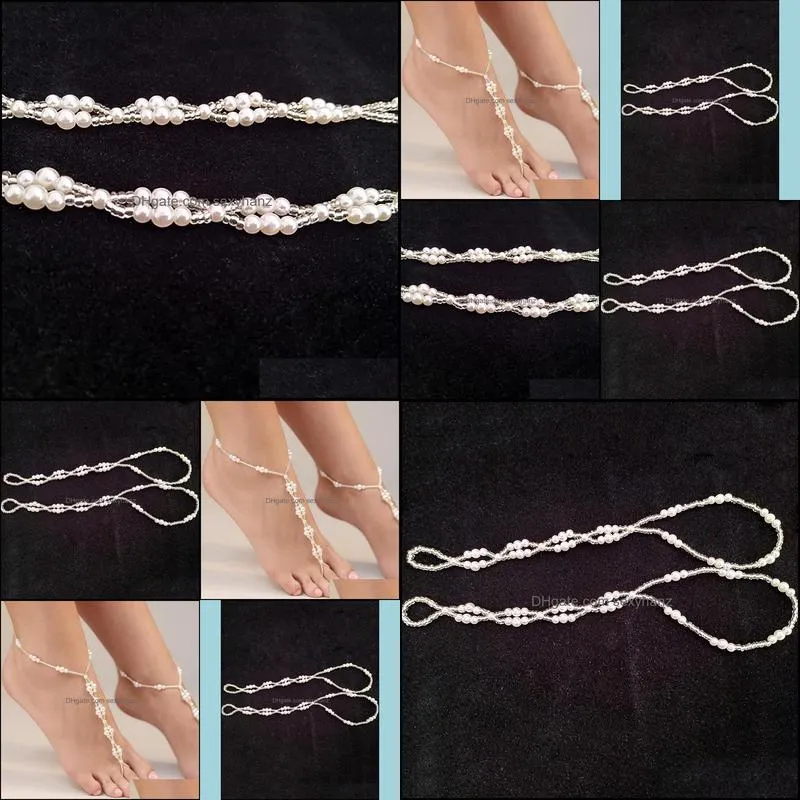 Boho Pearl Foot Jewelry Anklet Sexy Ladies Starfish For Girls Beaded Chain Barefoot Sandals Bridal Wedding Anklets